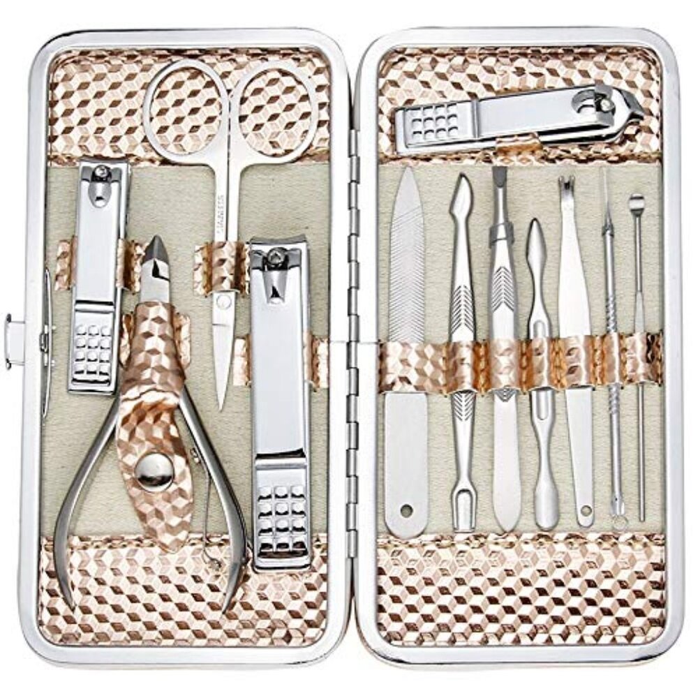 Professionalā Nail Care kit Manicure Grooming Set with Travel Case(Rose Gold)